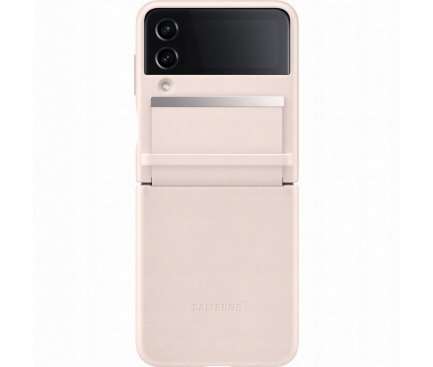 Samsung Kožený zadný kryt Z Flip4 ružový