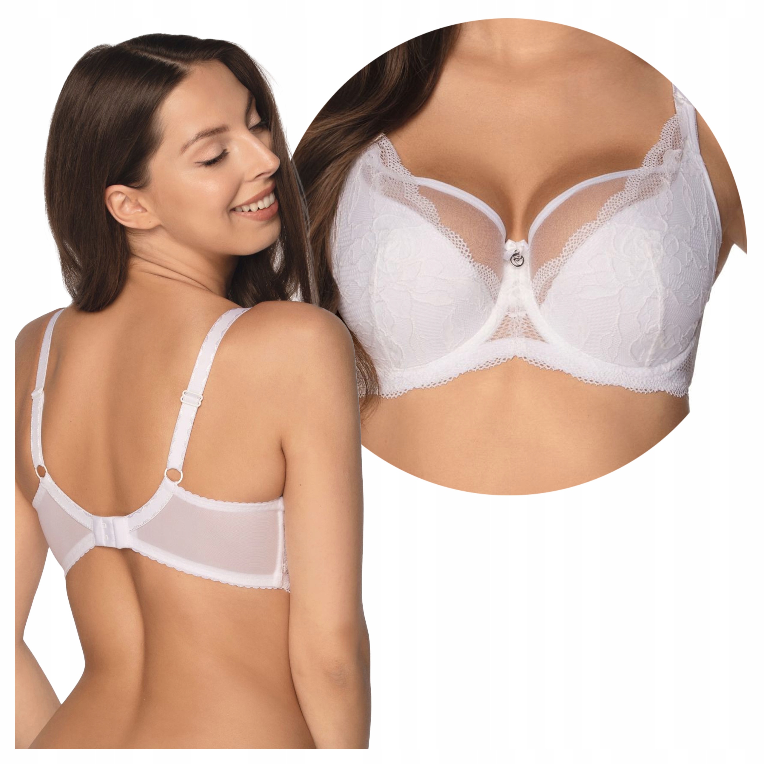 Polovyztužená krajková podprsenka Veronika 2 931 Bílá 80D