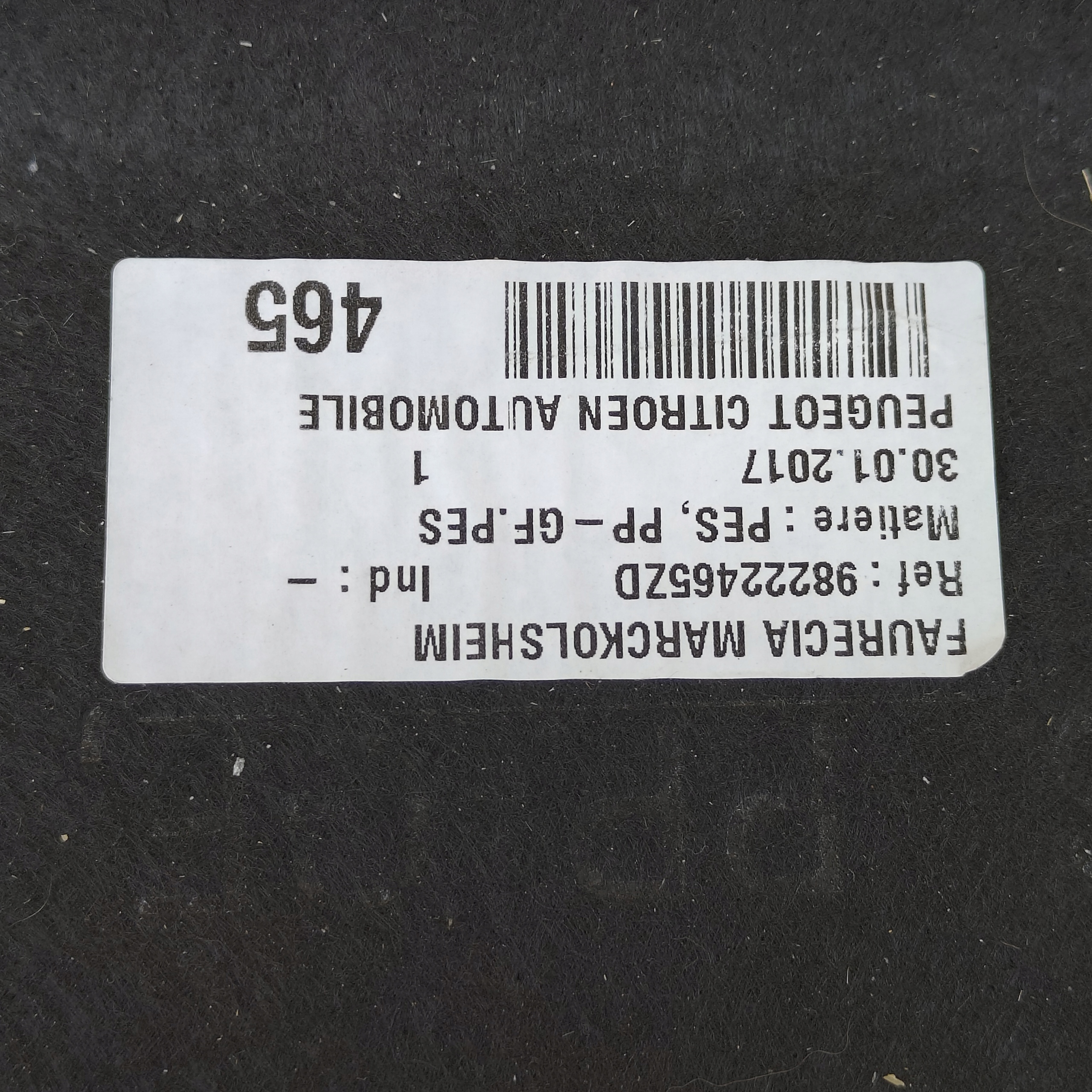 plato boot rear rear part PEUGEOT 308 T9 II HB
