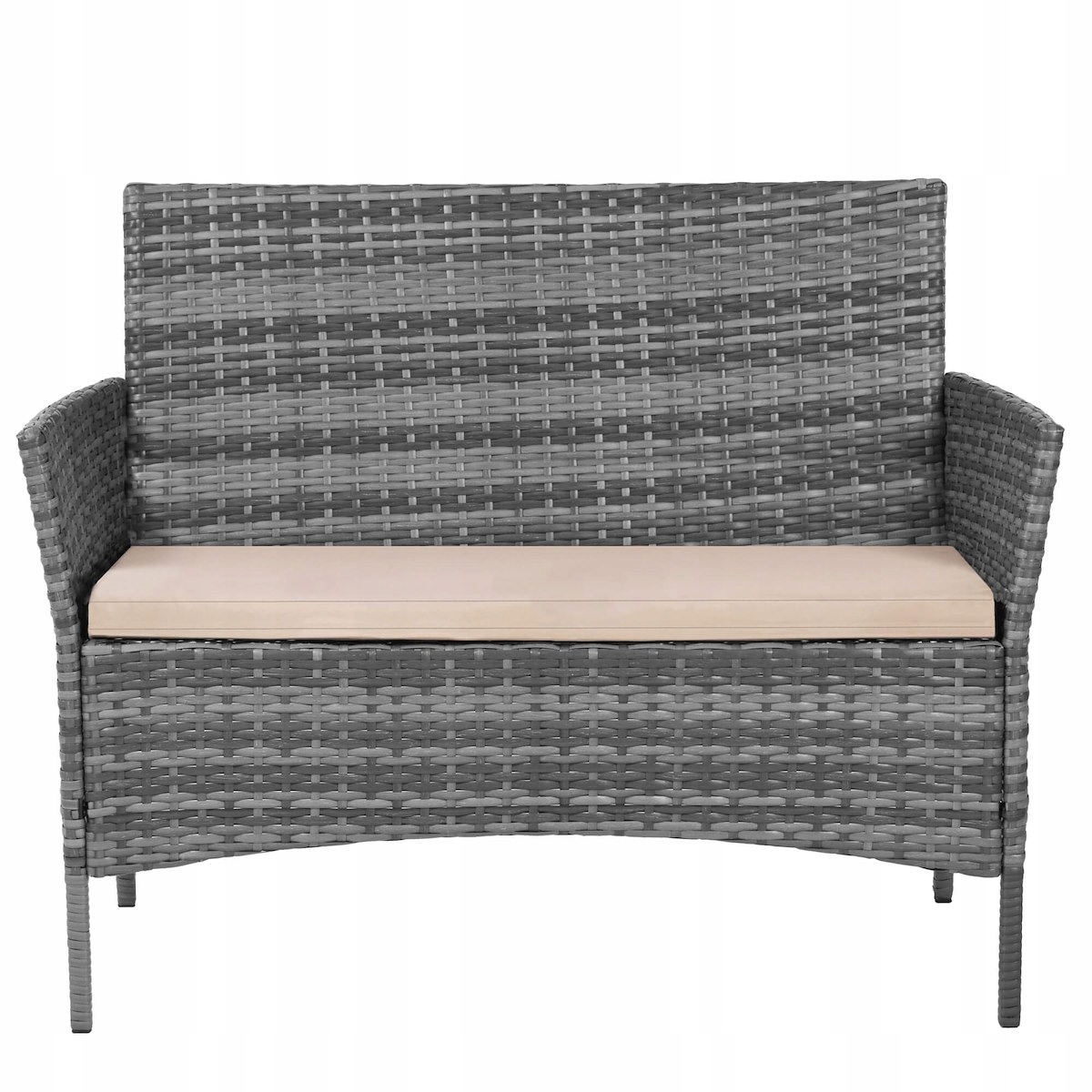 MEBLE OGRODOWE ZESTAW SOFA STOLIK FOTELE RATTANOWE KOMPLET MEBLI NA 5 OSÓB Materiał dominujący technorattan