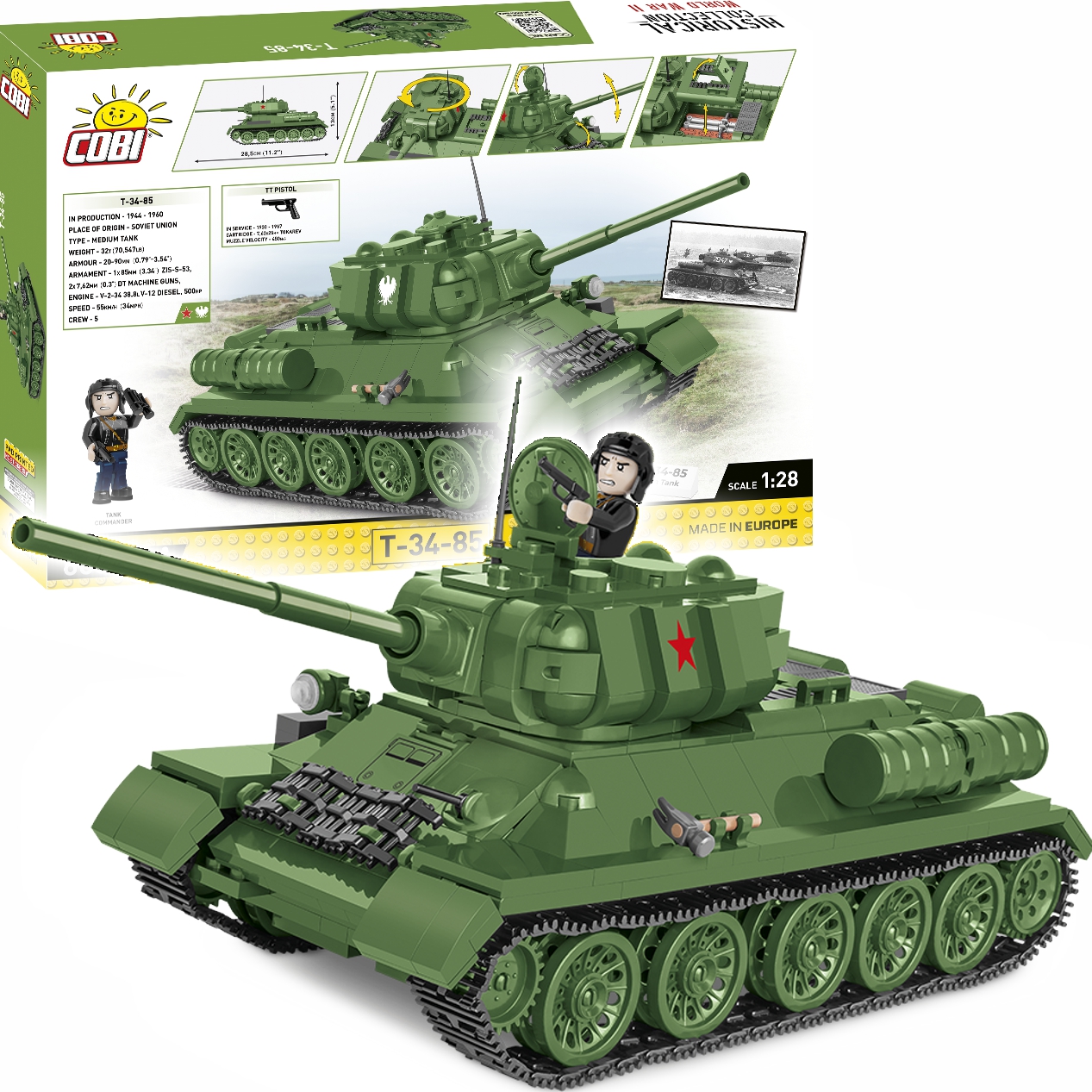 

Cobi 2542 Polski/radziecki Czołg Średni T-34-85