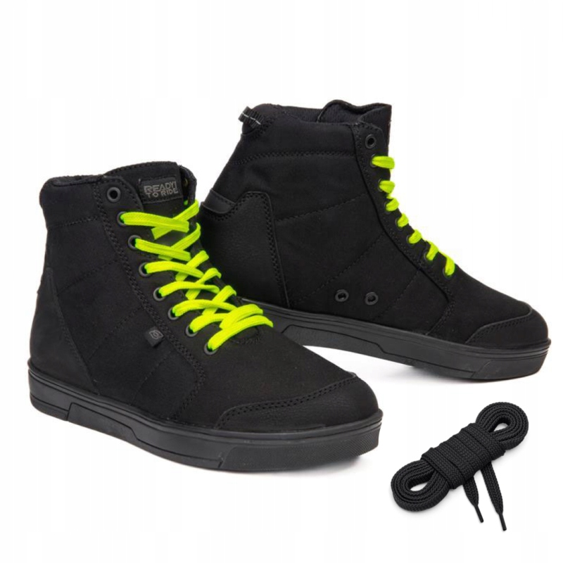 Motocyklové Topánky Ozone Town Black Fluo Yellow 48