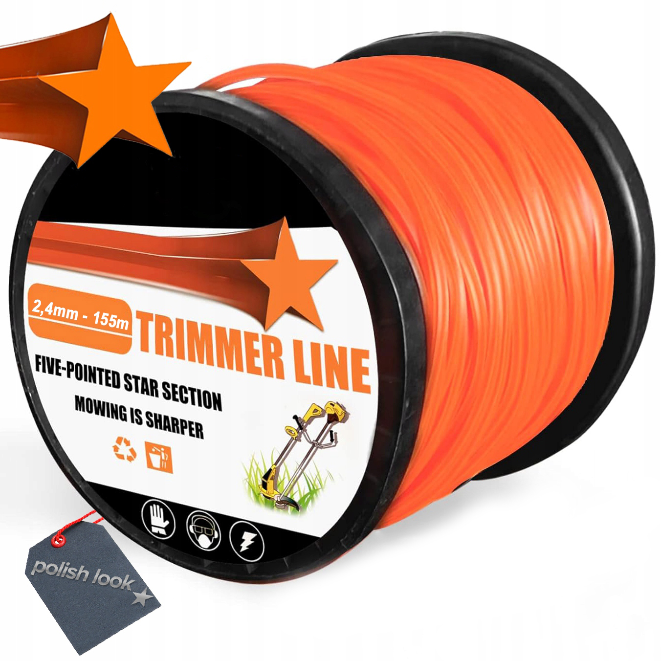 Żyłka tnąca do kosy podkaszarki spalinowej głowicy gwiazda 2,4mm 155m