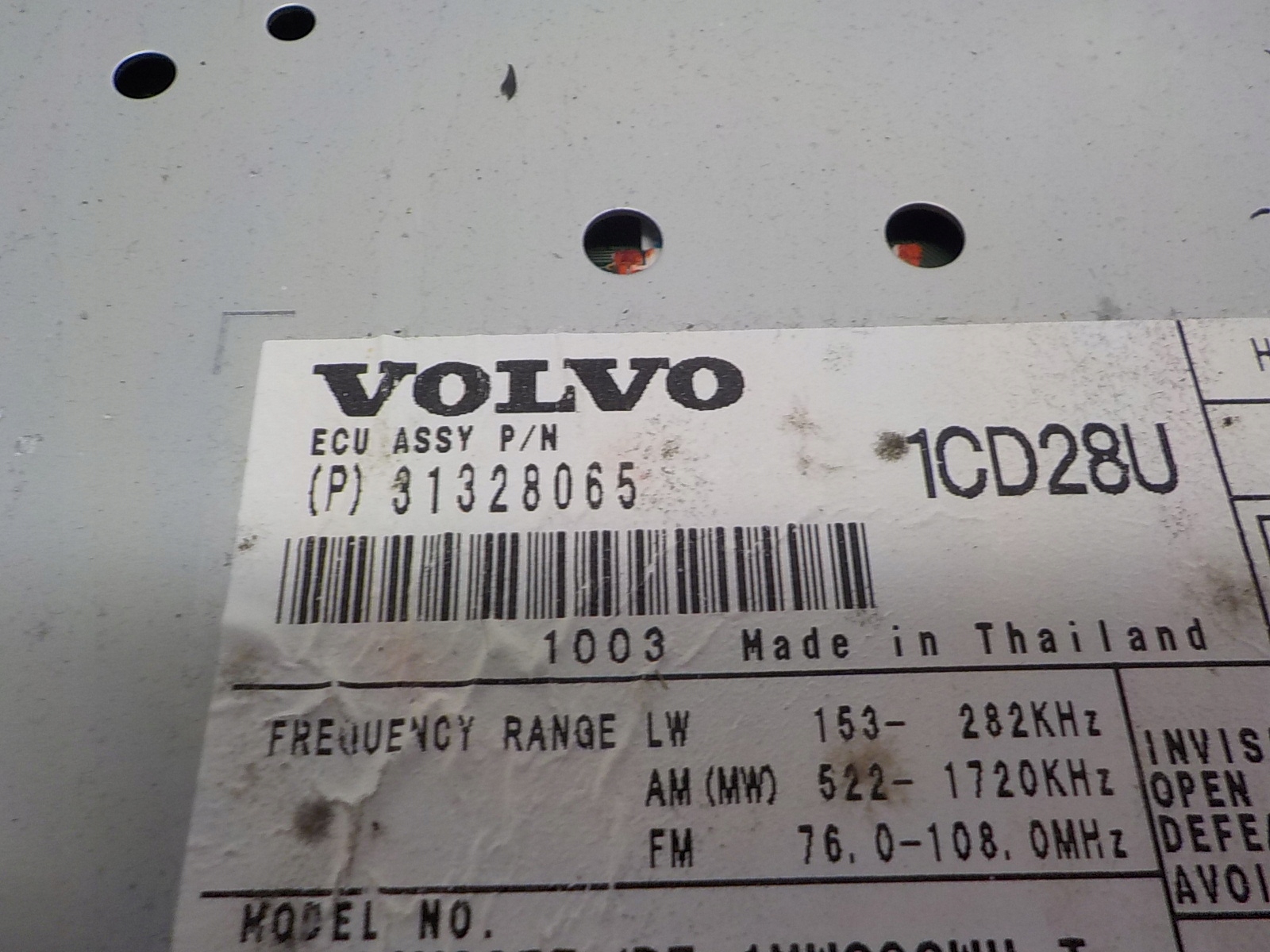 VOLVO XC90 e RADIO lettore 31328065