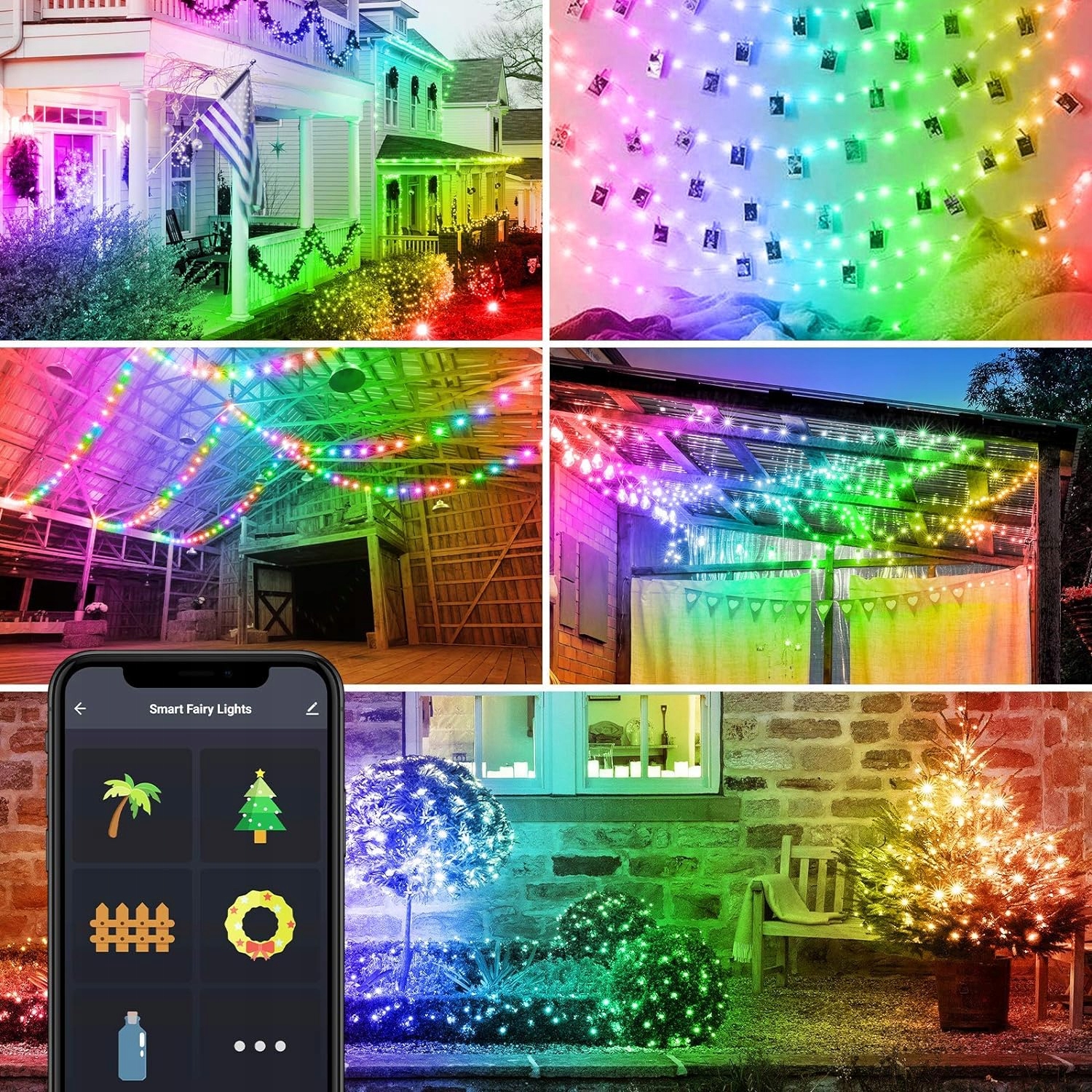 LAMPKI CHOINKOWE ŚWIĄTECZNA OZDOBY 40LED 5m APP TIMER KOLOROWE RGB Z PILOT Marka inna