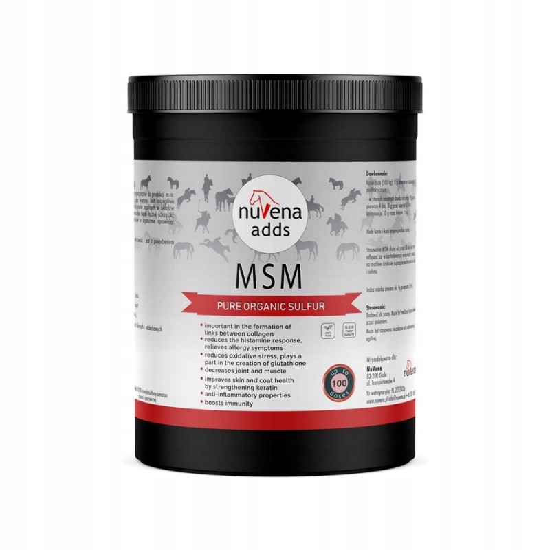 NuVena Msm 800g Siarka organiczna dla koni