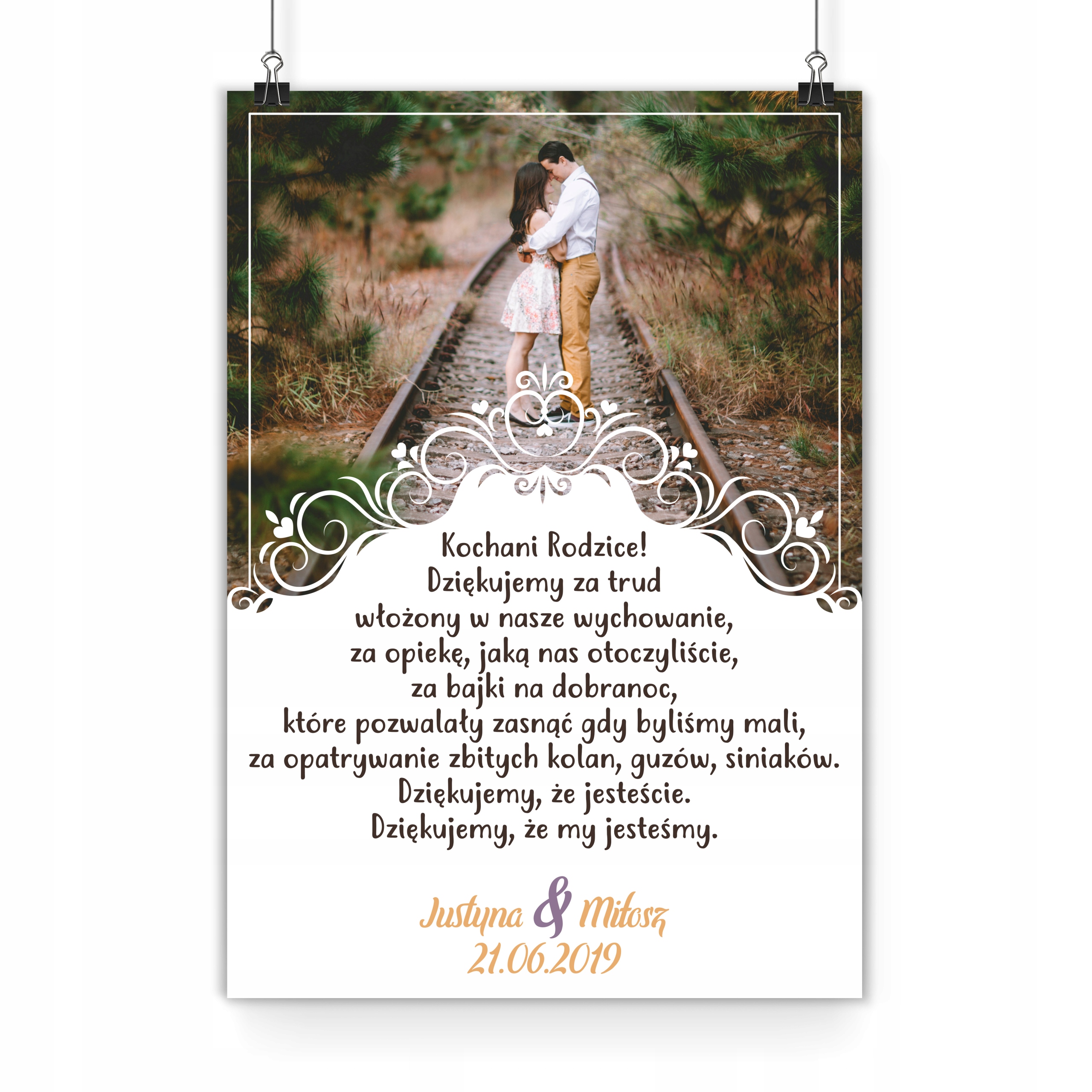 

Obraz-plakat, 70x100 - Podziękowanie dla rodziców