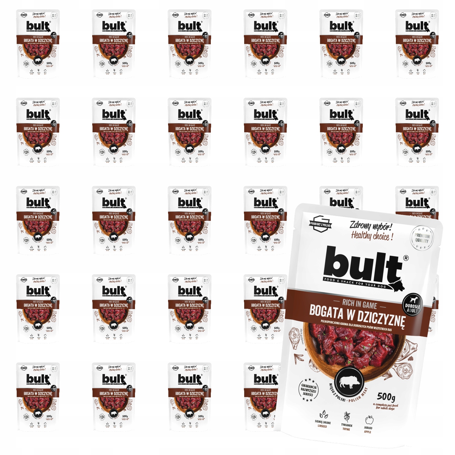 Levně Vlhké Krmivo Pro Psa Bult Sáček Mletá Bohatá Na Zvěřinu 30x500 g