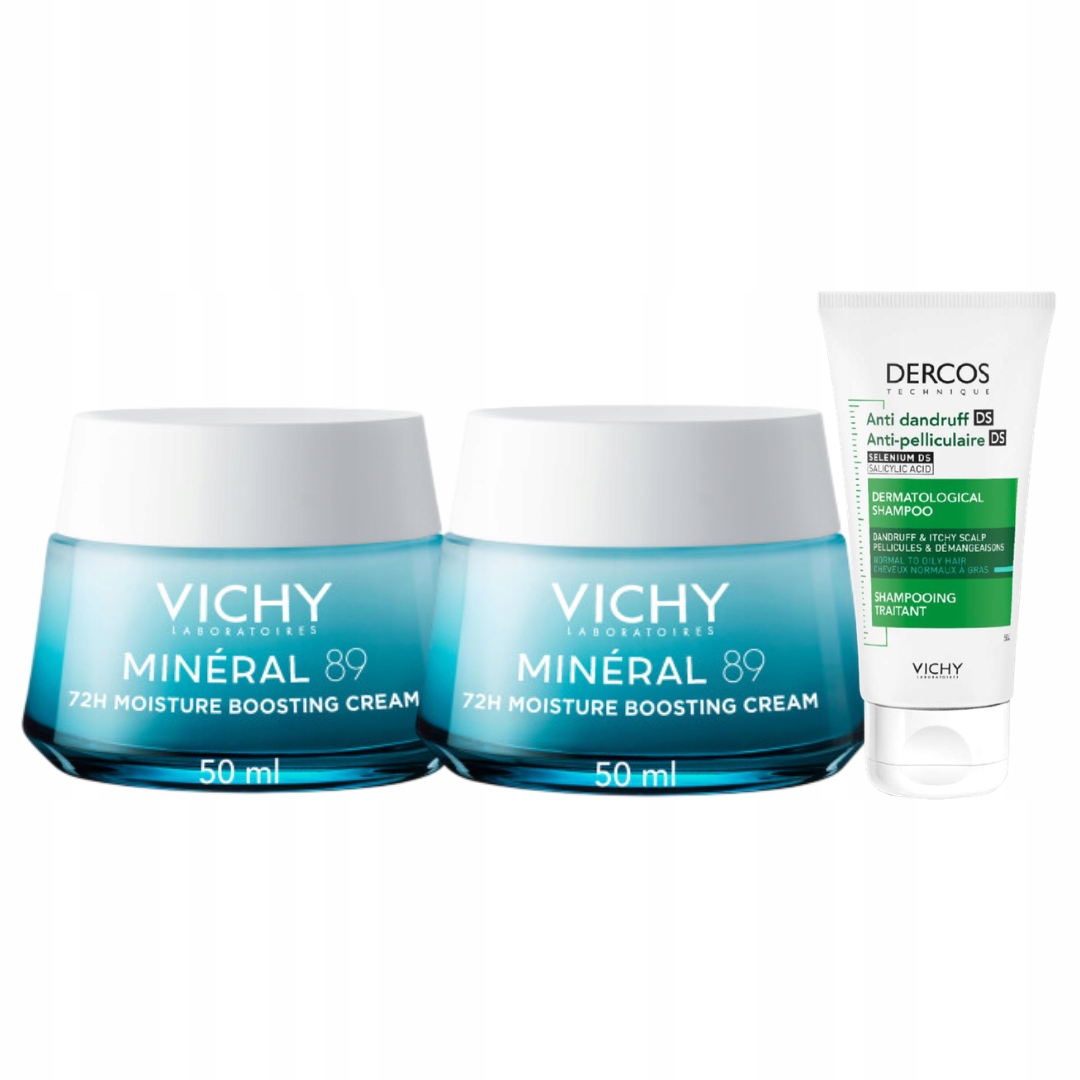 Vichy Mineral 89 lekki krem nawilżająco-odbudowujący 72h, 50ml 2PAK