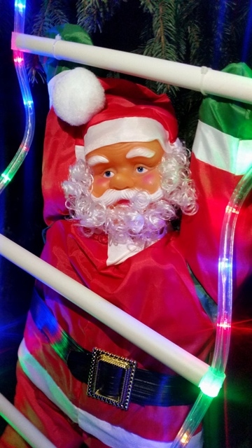 DUŻY ŚWIĘTY MIKOŁAJ WCHODZĄCY WSPINAJĄCY ŚWIECĄCY DRABINIE LED OZDOBA 150cm Marka inna