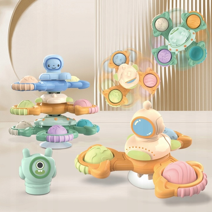 FIDGET SPINNER Z PRZYSSAWKĄ SENSORYCZNĄ KĄPIEL PREZENT GRZECHOTKA 3 SZTUKI Bohater 101 Dalmatyńczyków