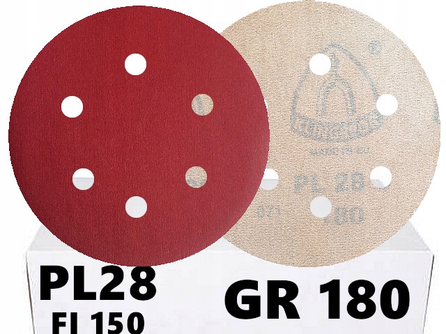 

Papier Krążki Na Rzep fi 150 P180 6 Otworami 50szt