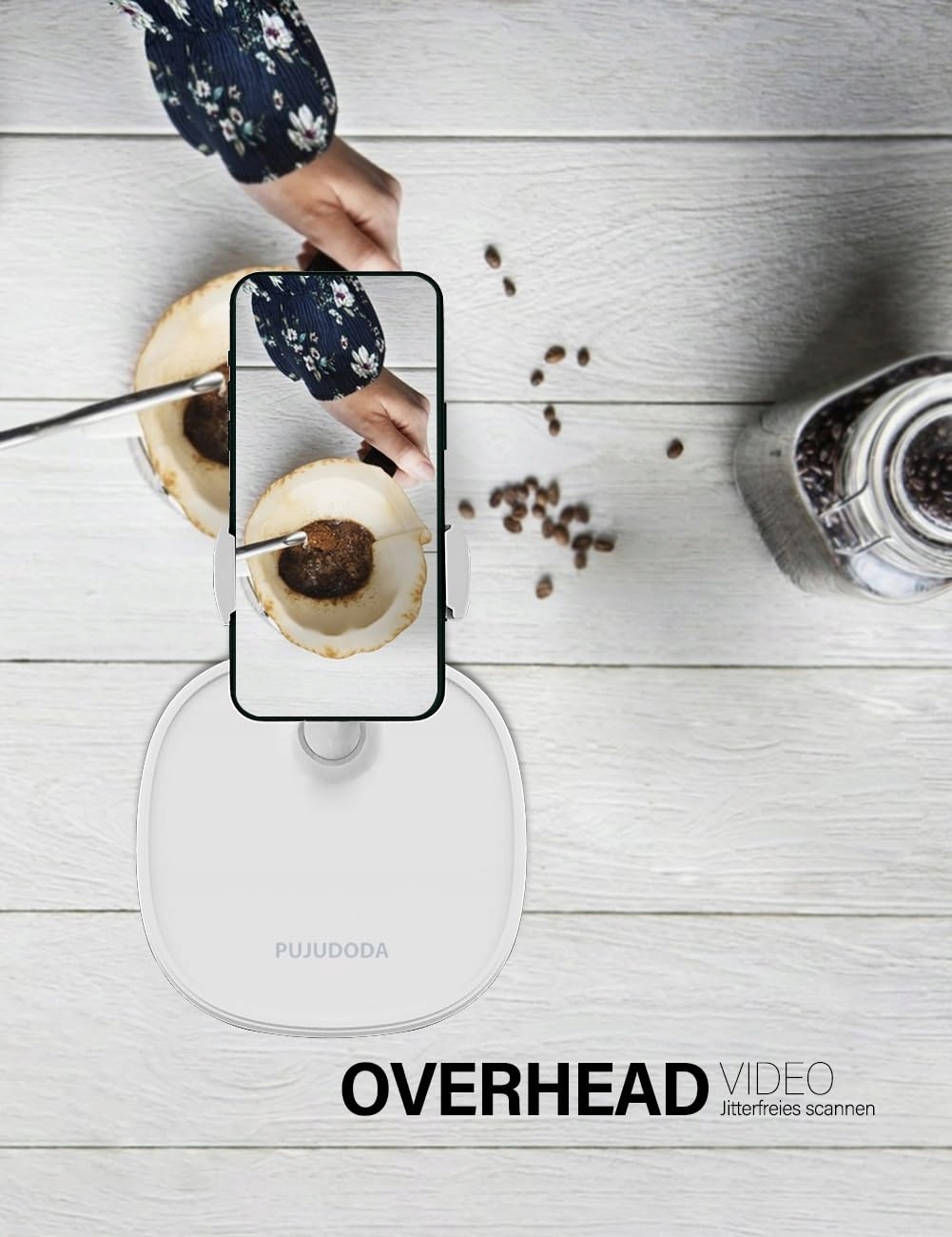 PUJUDODA 360° Regulowany Uchwyt Stołowy Na Telefon Do Streamingu — miniatura 3