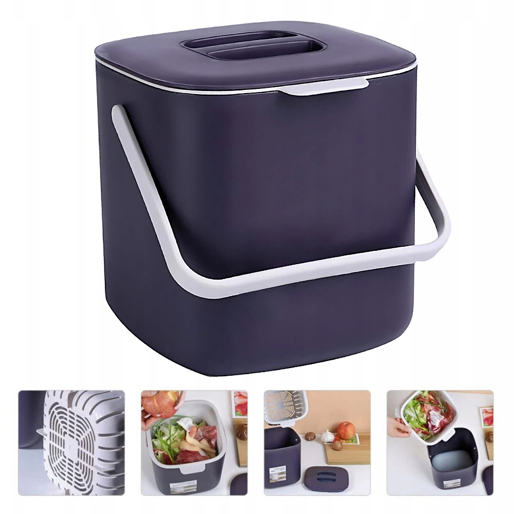 Levně Koš na odpadky s filtrem, ergonomická rukojeť a víko, kuchyňská nádoba