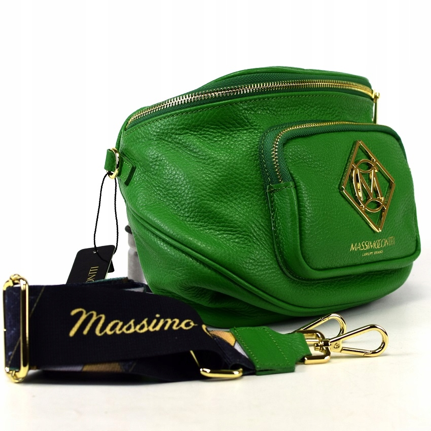 TOREBKA NERKA SASZETKA SKÓRA ZIELONA L 862A Kolor zielony