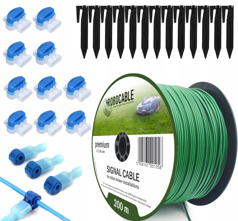 Kabel pro omezení sekačky Sada 200 m Robocable kolíky 3,4 mm