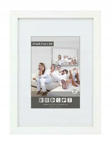 Rámeček dřevěný Gallery bílý 56x71 cm Plexi