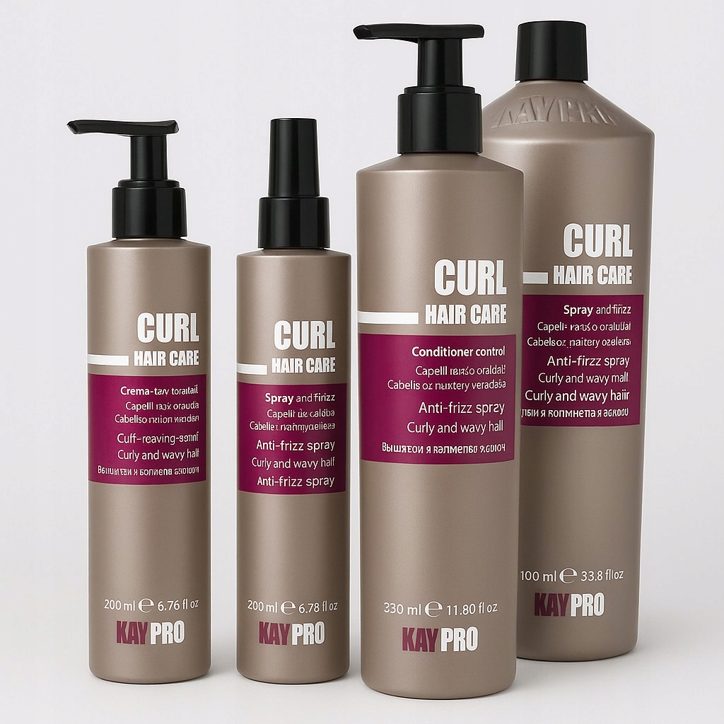 Zestaw do włosów kręconych: szampon, odżywka,spray i krem KayPro Curl Hair