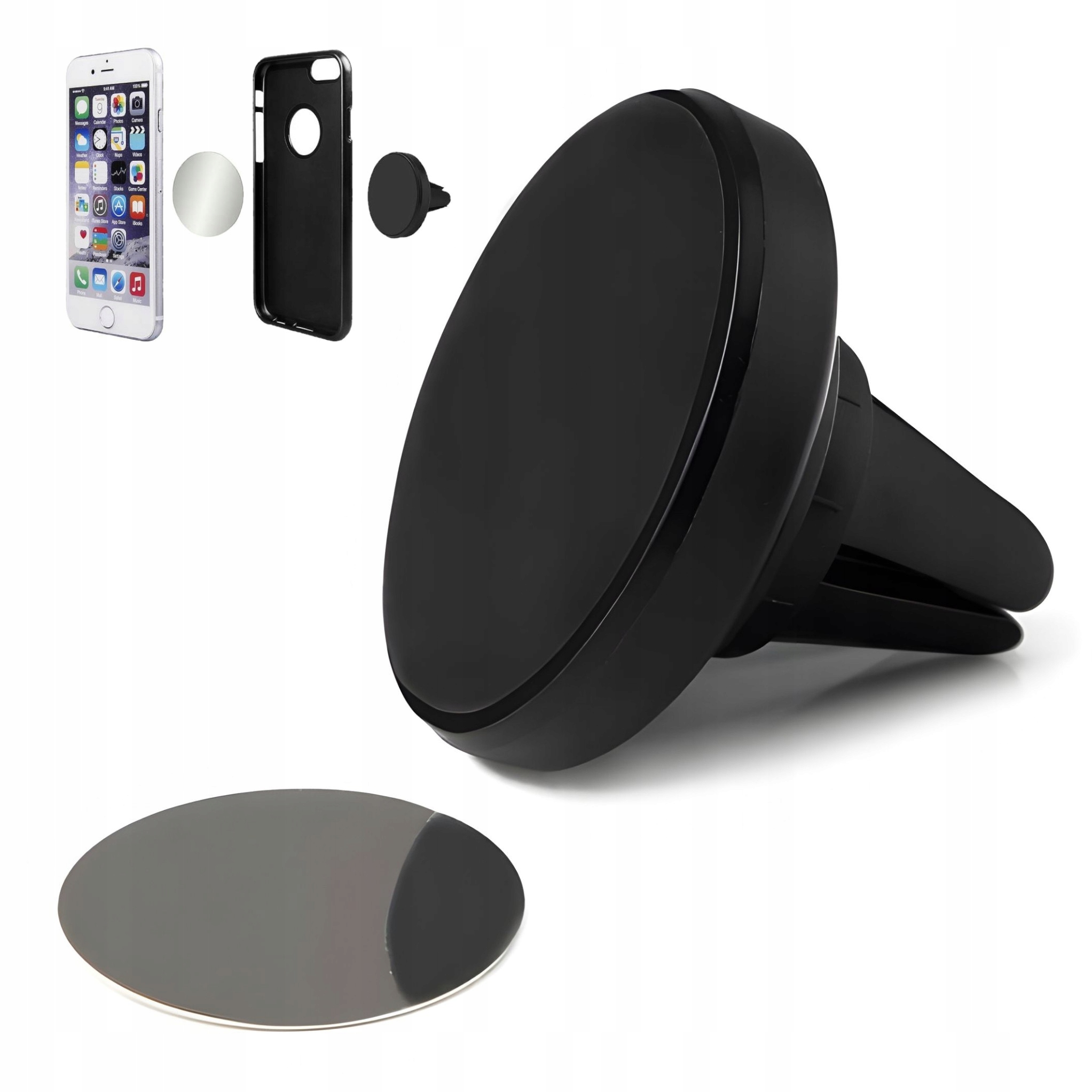 Uchwyt Samochodowy do Telefonu do Samochodu Kratki Magnetyczny I Płytka