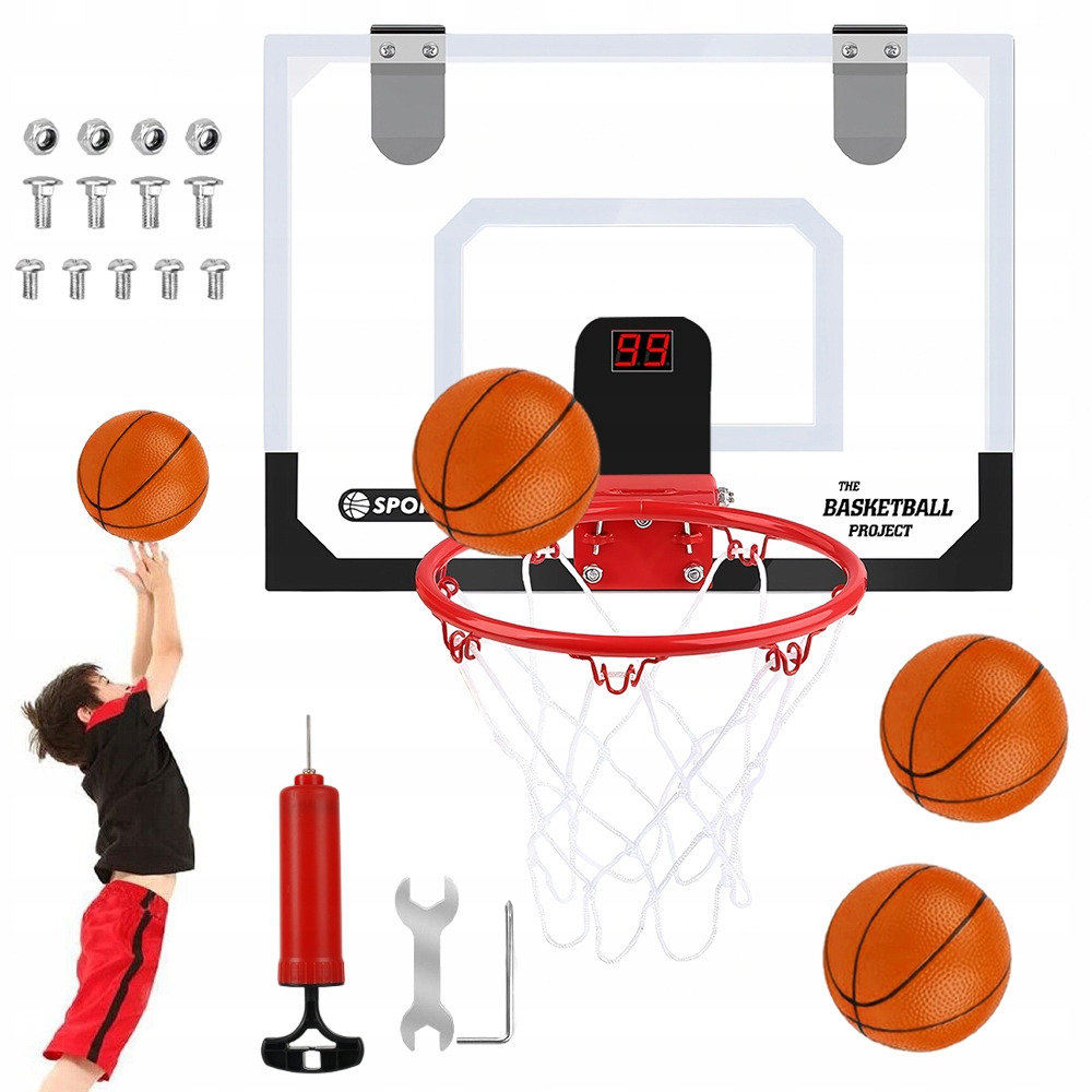 Koš Na Basketbal Nástěnná Deska S Košem A Míčem