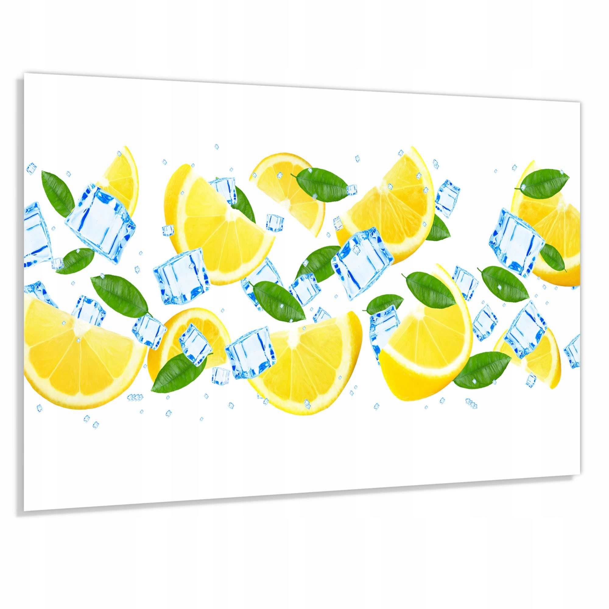 Panel szklany hartowany 90x70 Spadające cytryny