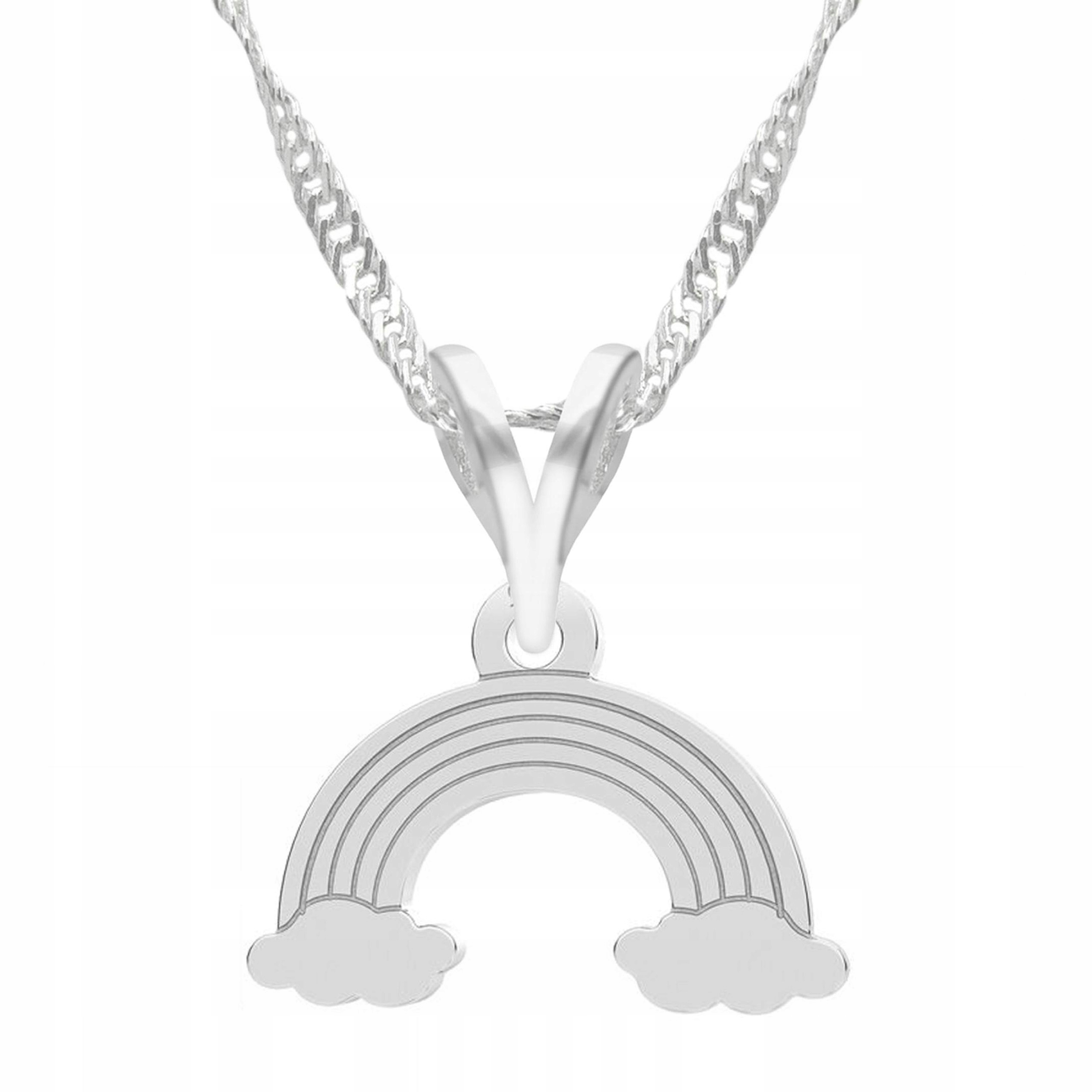 Stříbrný náhrdelník Duha Rainbow Přívěsek Plech Přívěsek Stříbro 925