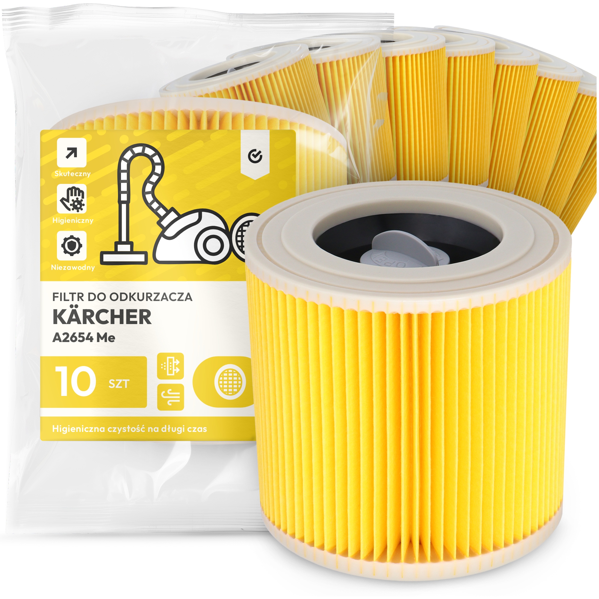 10 x Filtr Pro Vysavač Kärcher A2654 Me Vzduch Výkonný Náhradník Em-w