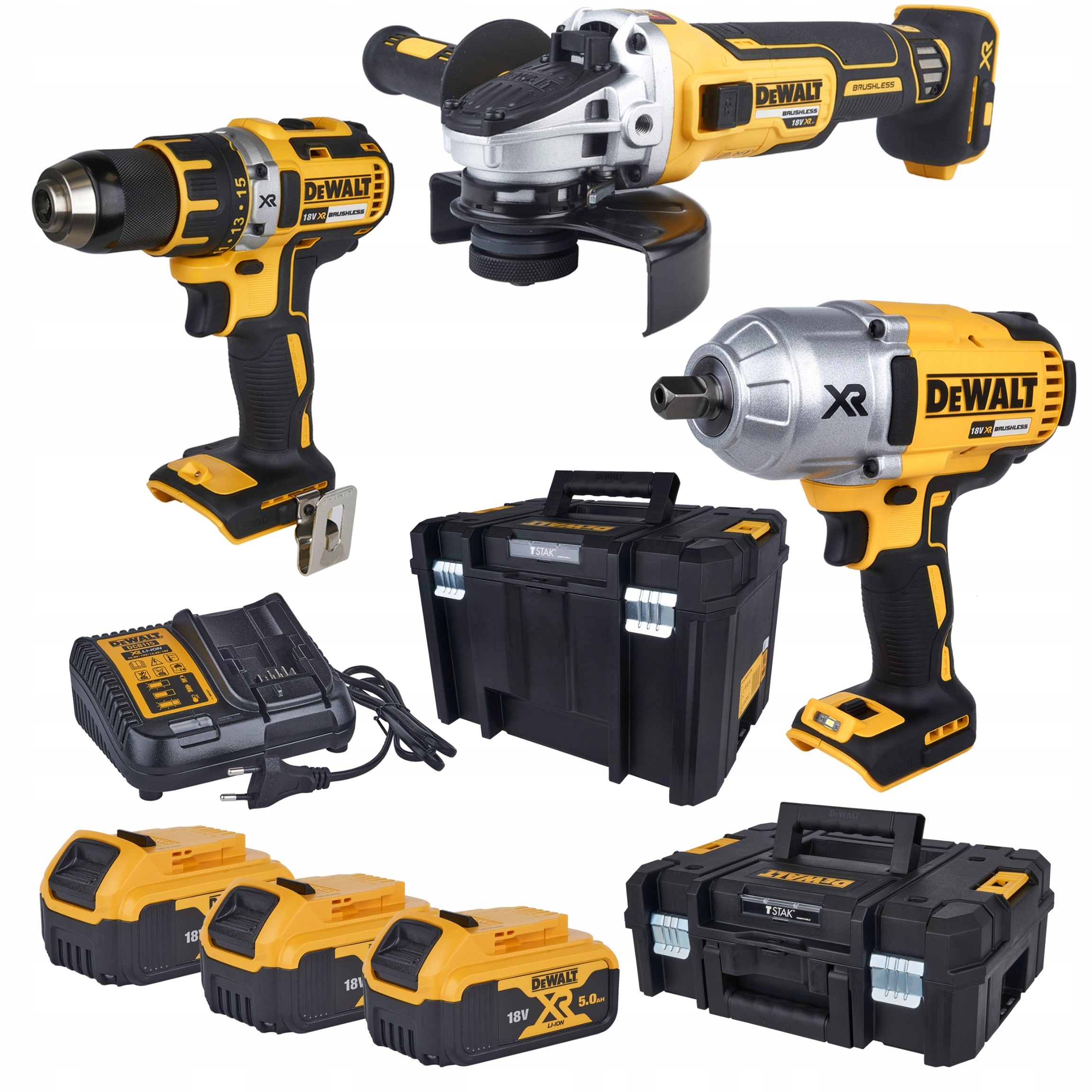 DeWalt Combo sada 3 nástrojů nabíječka 3x5Ah