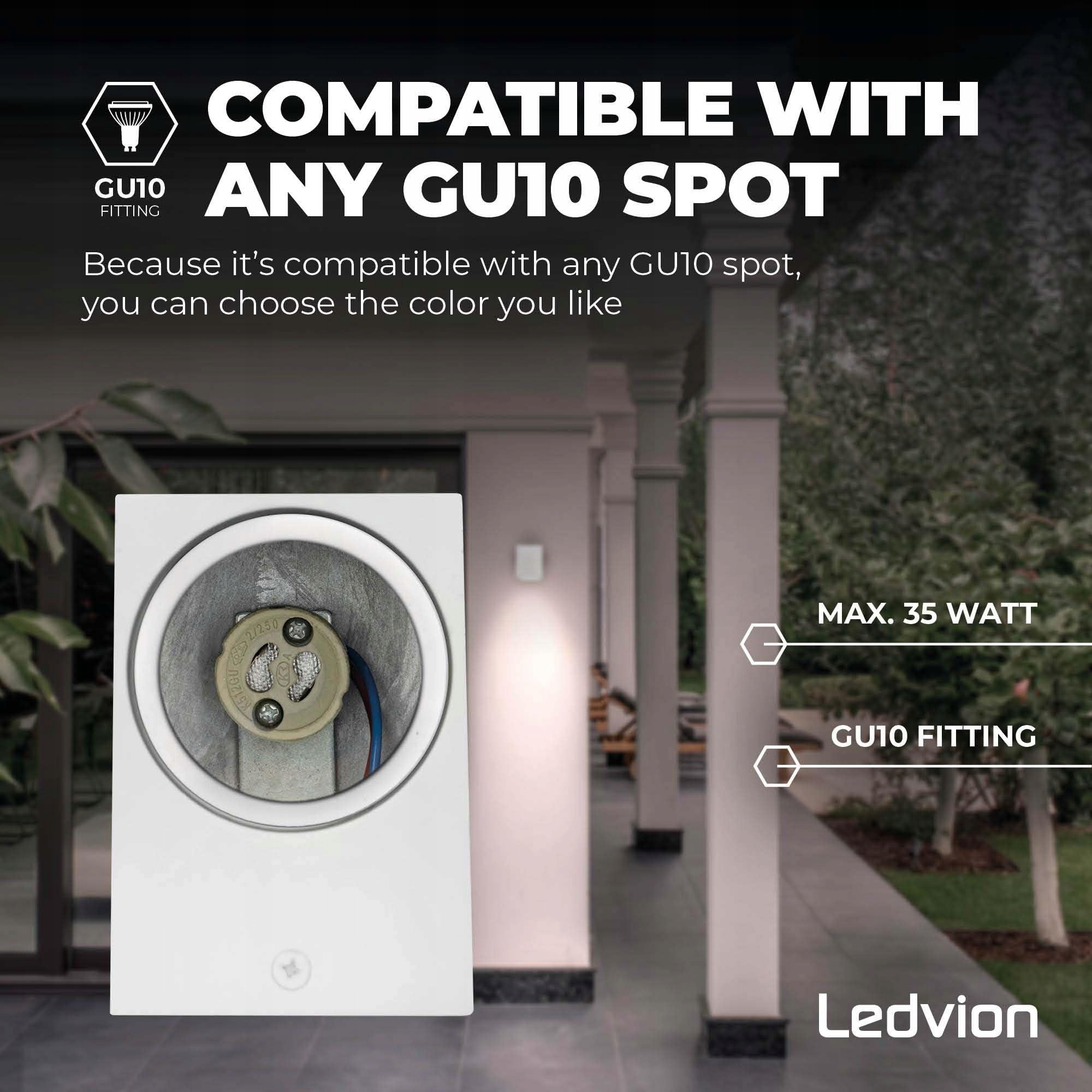 LEDVION Hydra Lampa Ścienna Zewnętrzna LED Biała GU10 IP54 — miniatura 4