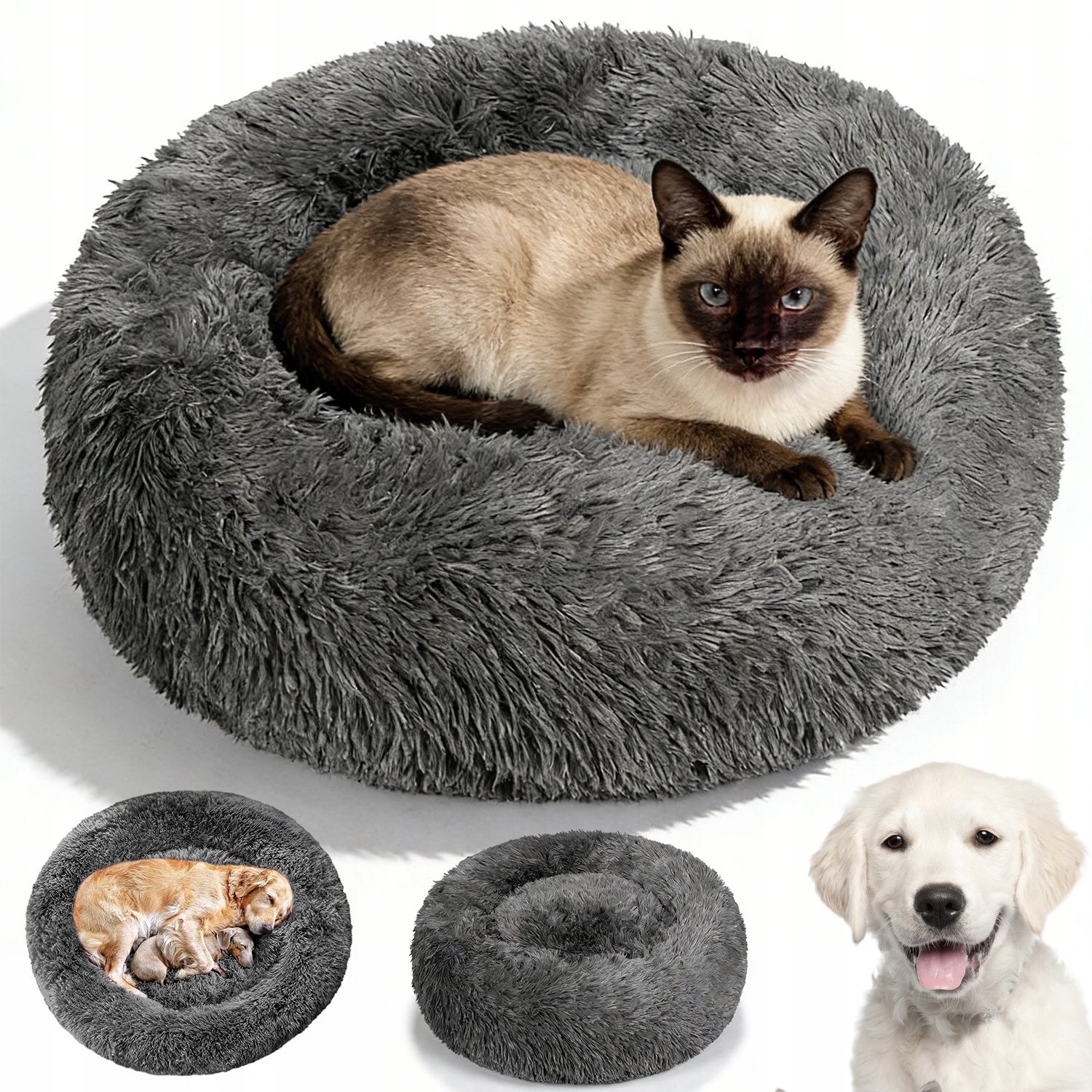 Levně Pelíšek Pro Zvířata Kulaté, Plyšové, Měkké, Teplé A Pohodlné Pro Psy A Kočky