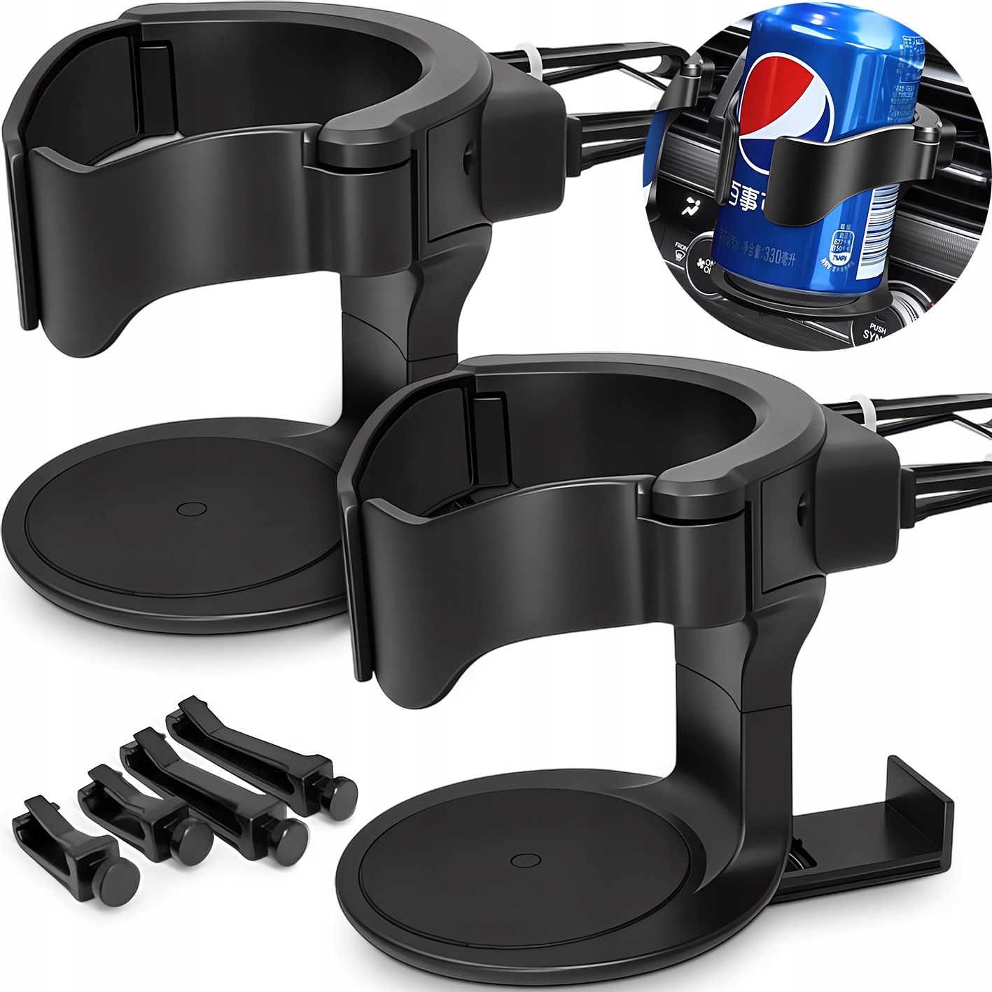 2x Uchwyt Samochodowy Na Kubek napoje Uniwersalny kratki nawiewu samochodu