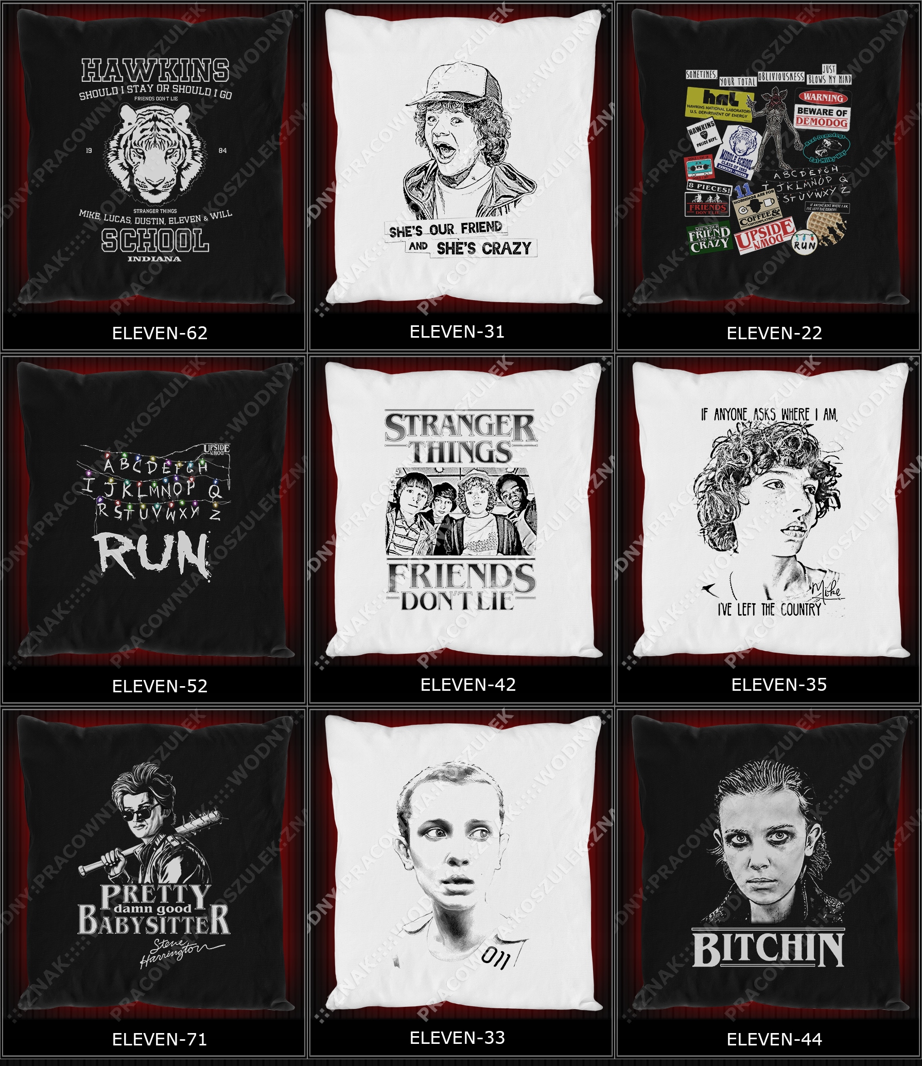 koszulka poduszka stranger things RóżneRodzaje iT Wysokość 40 cm