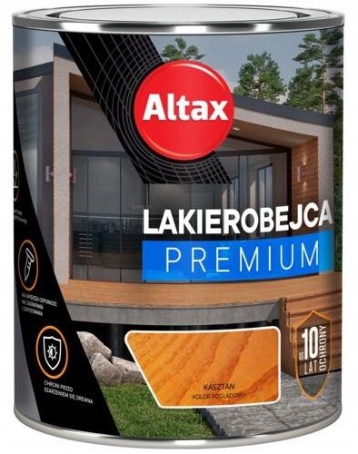 ALTAX LAKIEROBEJCA PREMIUM 10 LAT OCHRONNA DO DREWNA kasztan 2,5L NIEBIESKA