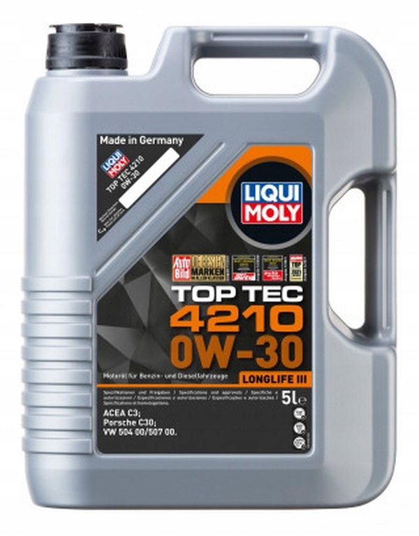 LIQUI MOLY OLEJ LIQUI MOLY 0W30 5L TOP TEC 4210 / C3 / 504.00 507.00 / PORS