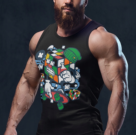 TANK TOP ANIMOWANE RUBIX CUBE SKATER Marka inna