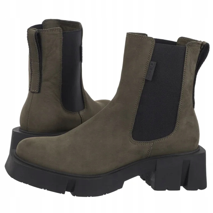 Boty Kotníkové Boty Semišové Dámské Nessi Olivové 23541 9 Zelené