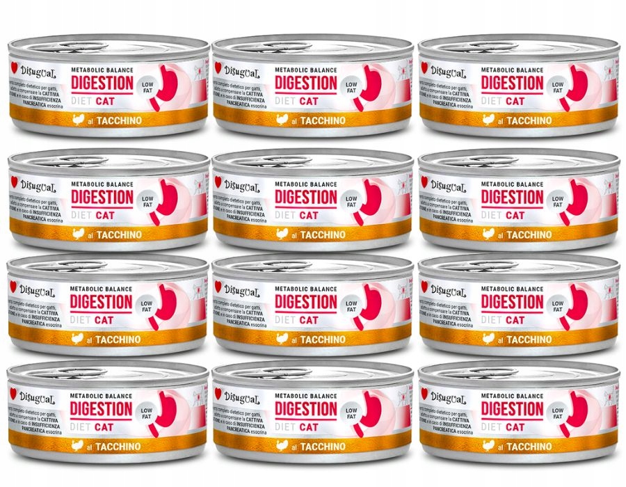 Disugual Krmivo Vlhké Veterinární Kočka Digestion Low Fat Krůta 12 x 85 g