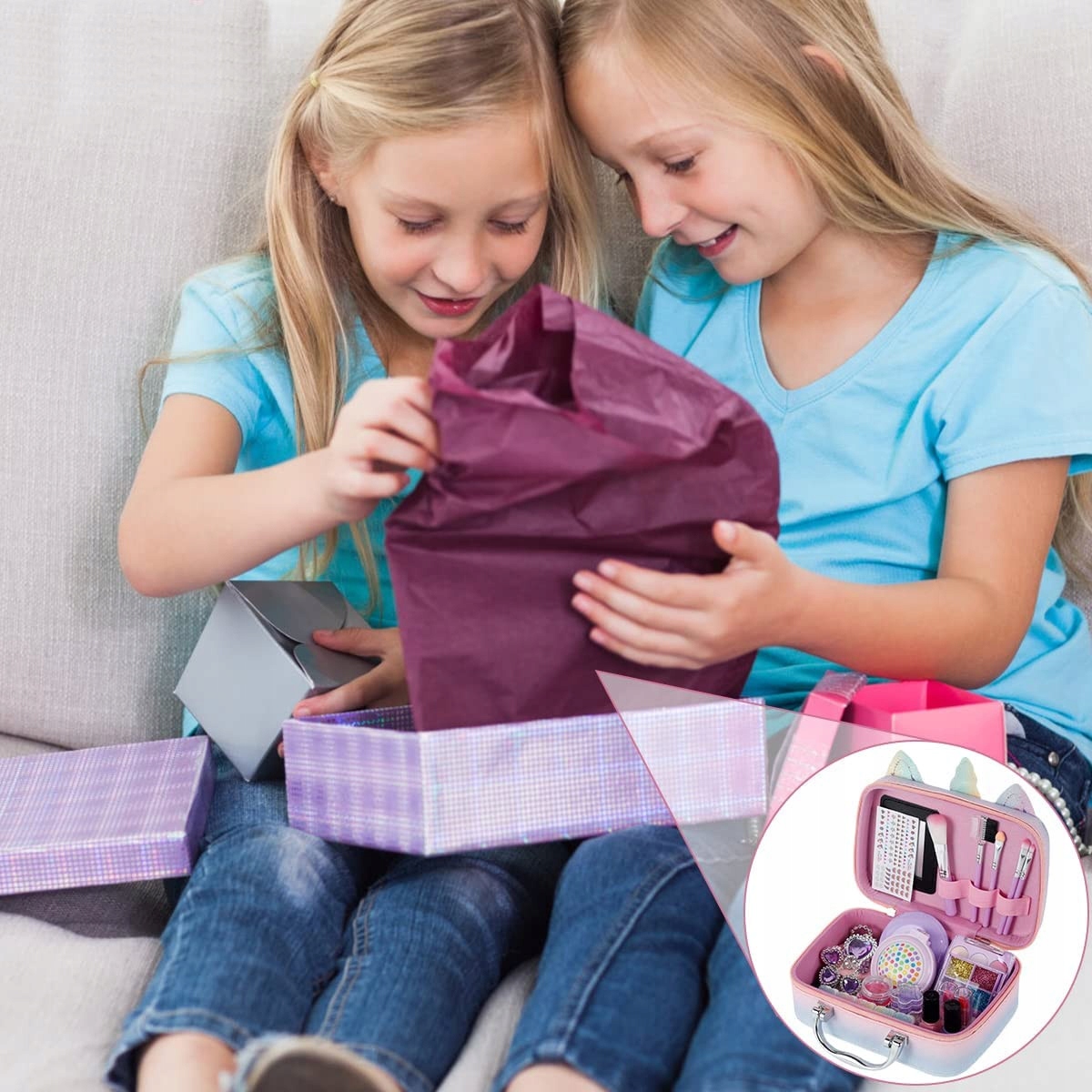 KUFEREK KOSMETYKÓW MAKEUP ZESTAW DO MALOWANIA XXL PREZENT SPA JEDNOROŻEC Certyfikaty, opinie, atesty CE