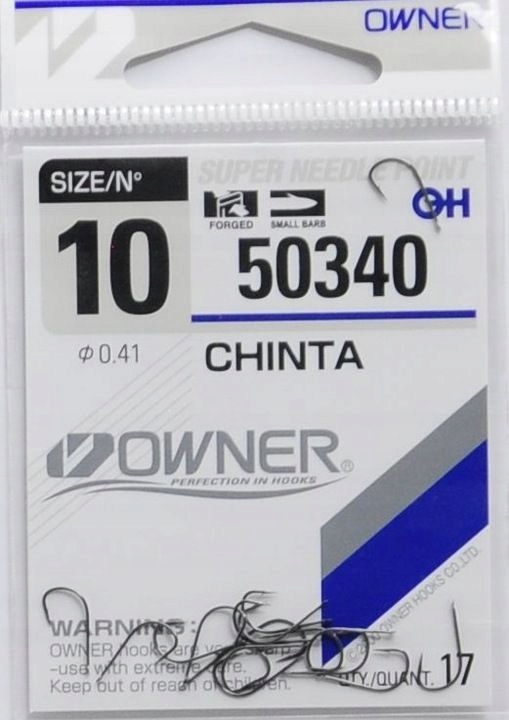 Haczyki Owner Chinta 50340 Rozmiar 9 Czarne Połys