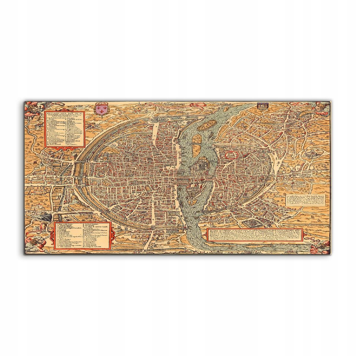 Akrylový obraz 100x50 na stenu Mapa Paríž Vintage