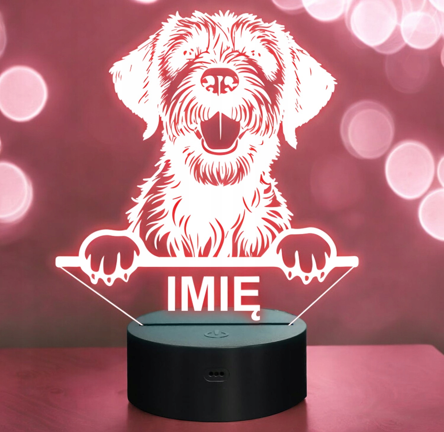 Lampka Nocna LED Gryfon Korthalsa Rasa Psa z Imieniem na Prezent Marka bez marki