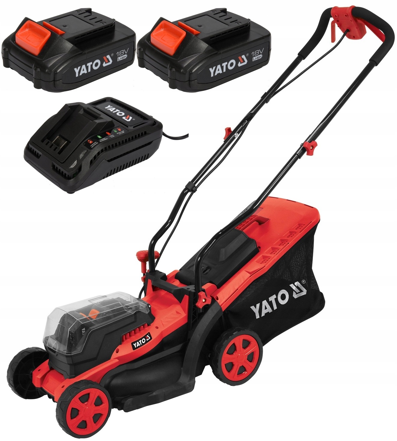 YATO KOSIARKA AKUMULATOROWA DO TRAWY KOSA 34cm 36V 2x2Ah KOSZ 35L REGULACJA