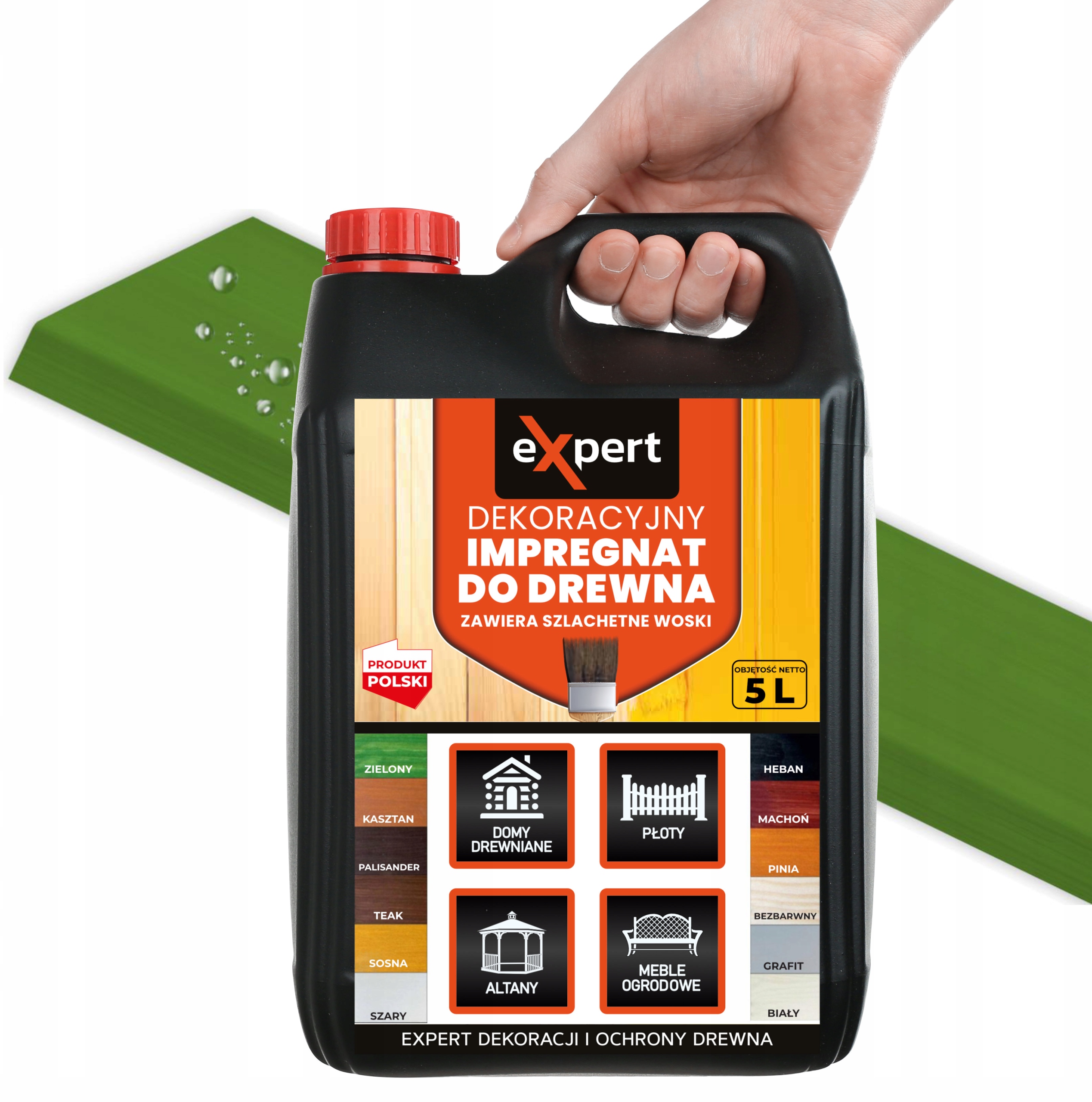 IMPREGNAT farba do drewna z WOSKAMI 5l ZIELONY