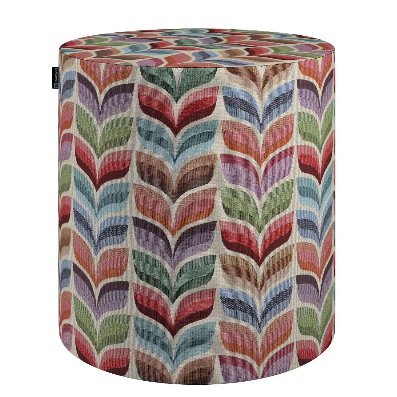 Dekoria Taburetka Barrel ružovo-modrý rastlinný motív