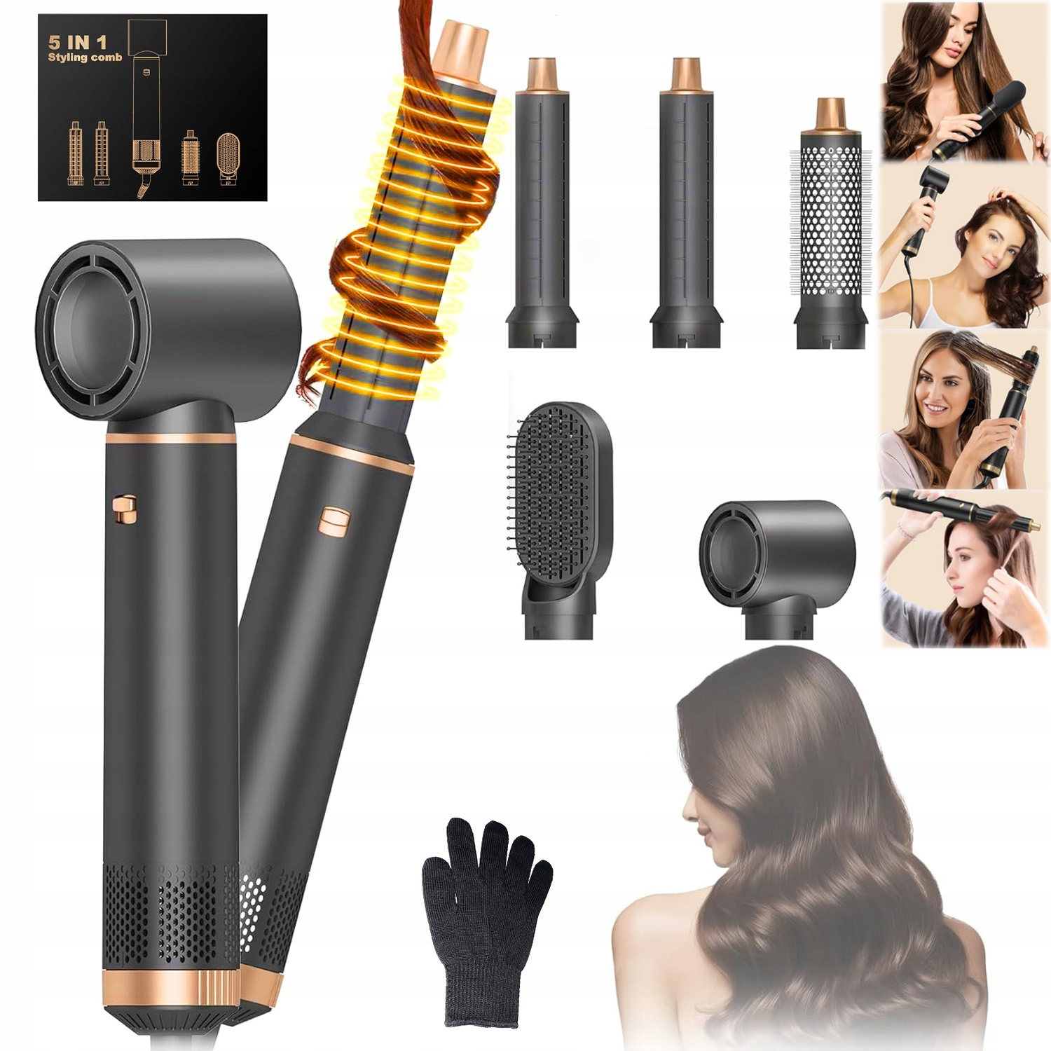 Kulmofén S Ionizací Na Vlasy, Termokartáč, Kulma, Otáčení O 360°