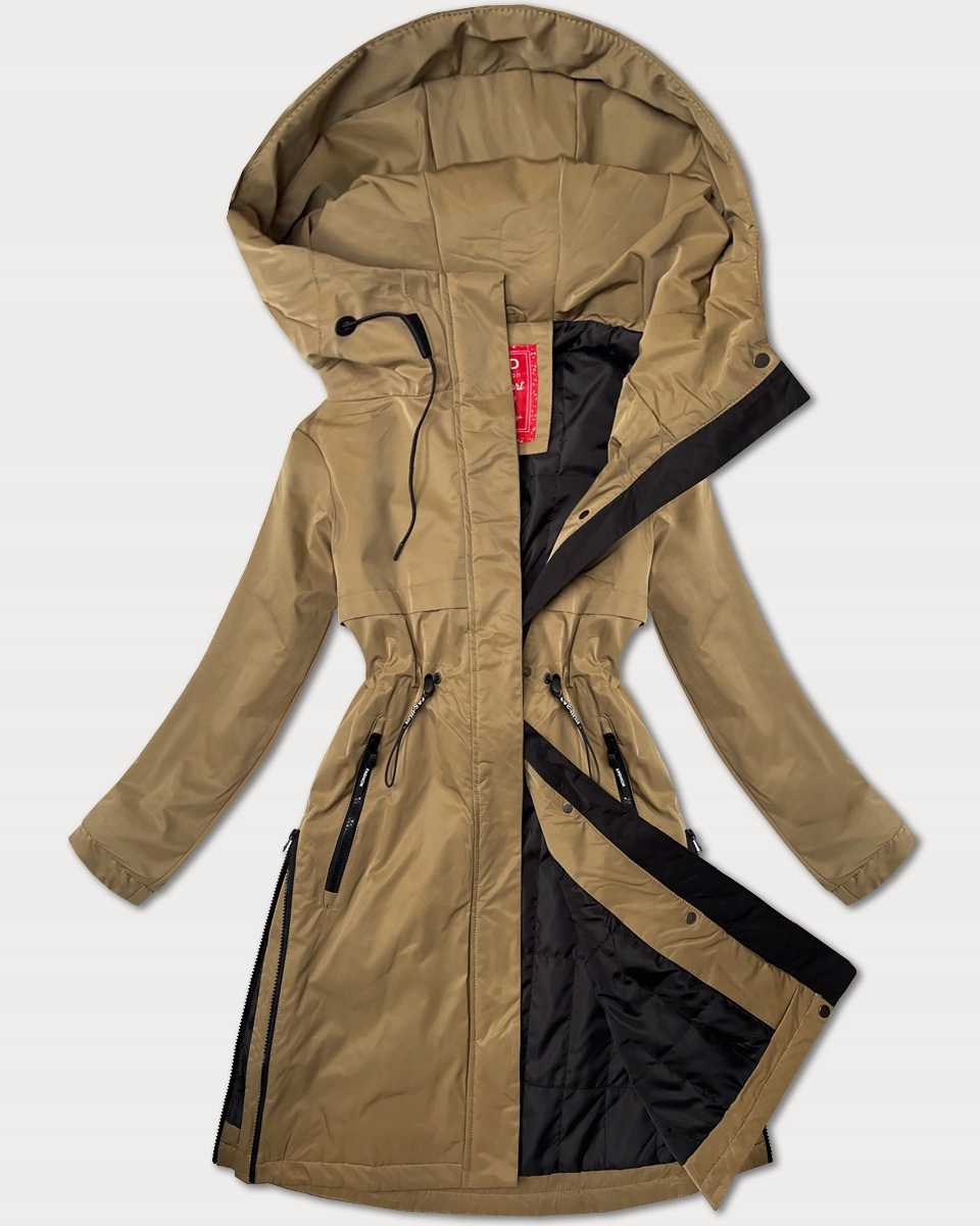 Parka Bunda S Kapucí 24592 Tmavě Béžová S (36)