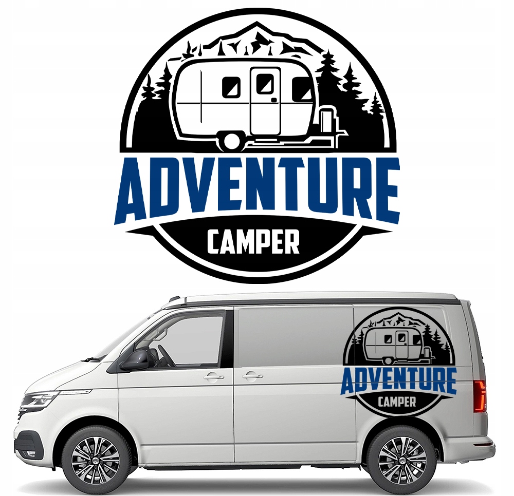 2x Nálepka Grafika na karavan Adventure Camping Hory Les 94x90