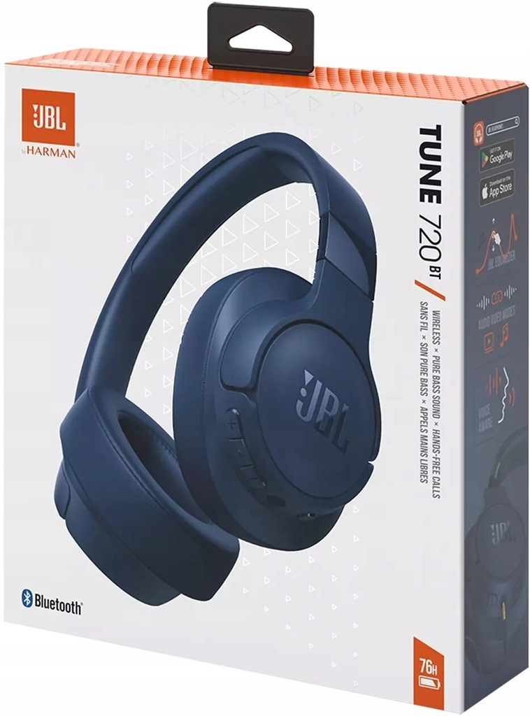 SŁUCHAWKI BEZPRZEWODOWE JBL Z MIKROFONEM BLUETOOTH +PRZEWÓD BARDZO WYGODNE Impedancja 32 Ω