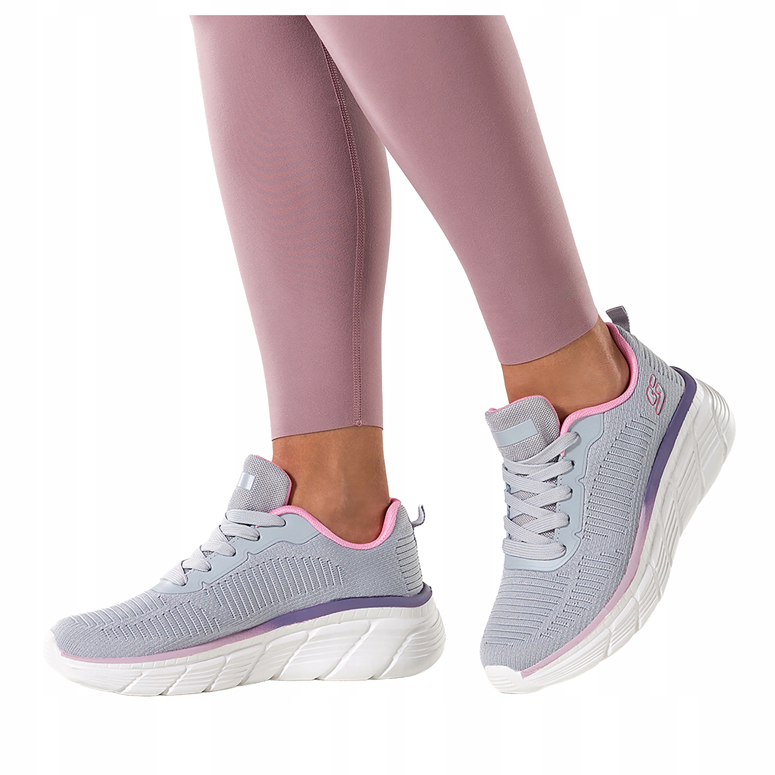 Šedé dámské sportovní tenisky na fitness, šněrovací na platformě, velikost 37