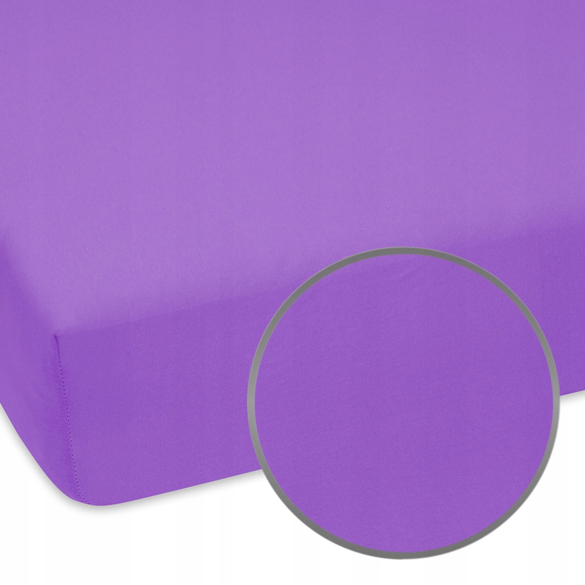 PRZEŚCIERADŁO Z GUMKĄ FIOLETOWE JEDNOKOLOROWE BAWEŁNA JERSEY MODNE